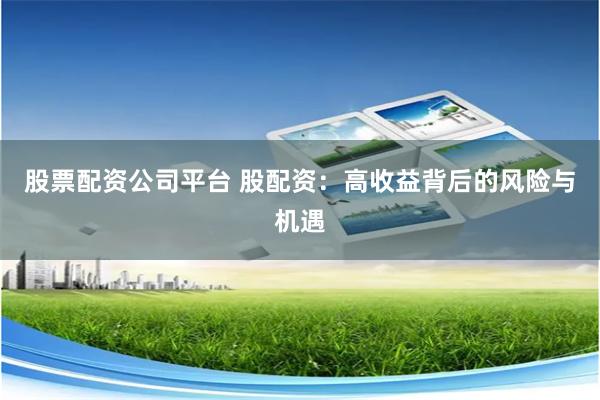 股票配资公司平台 股配资:高收益背后的风险与机遇